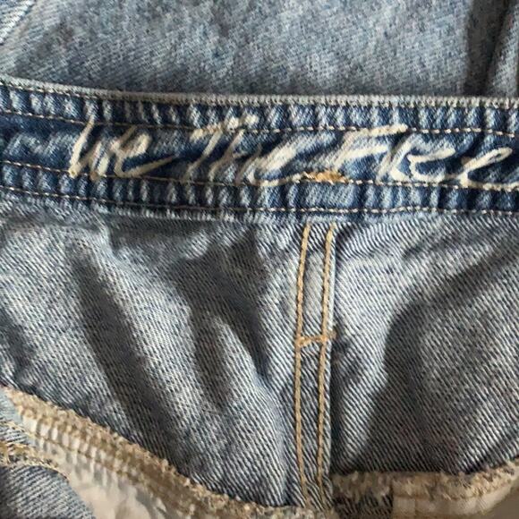 We the Free High Waist Pleated Paperbag Mom Stone Wash Denim Jeans W-848 Size 27 - Picture 7 of 10